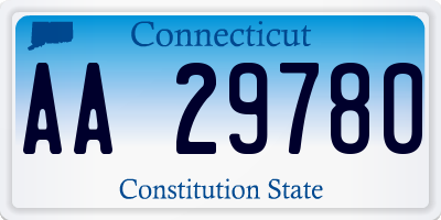 CT license plate AA29780