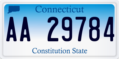 CT license plate AA29784