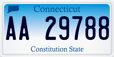 CT license plate AA29788