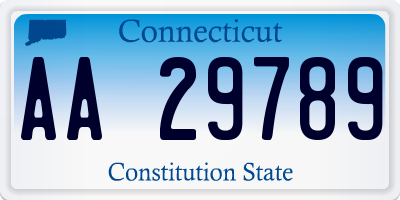 CT license plate AA29789