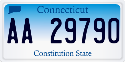 CT license plate AA29790