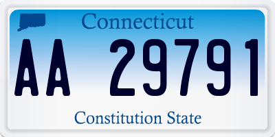 CT license plate AA29791