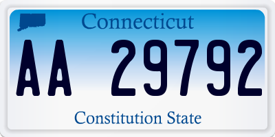 CT license plate AA29792