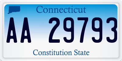 CT license plate AA29793