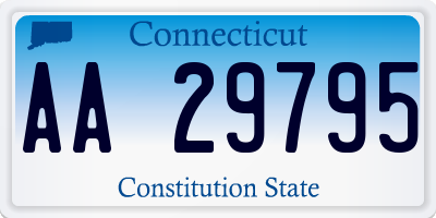 CT license plate AA29795