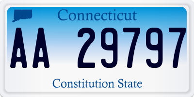 CT license plate AA29797