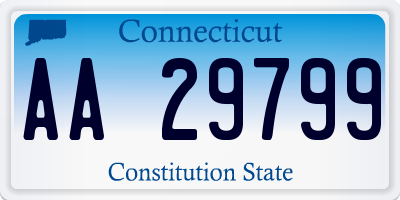 CT license plate AA29799