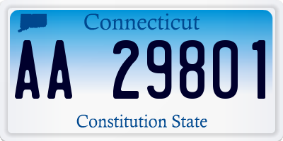 CT license plate AA29801