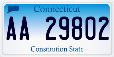 CT license plate AA29802
