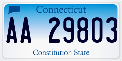 CT license plate AA29803