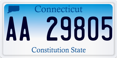 CT license plate AA29805