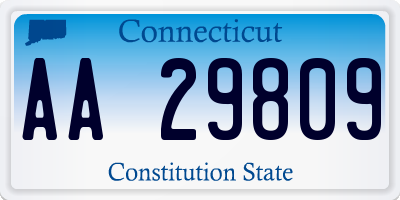 CT license plate AA29809