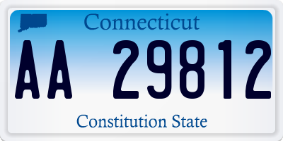 CT license plate AA29812