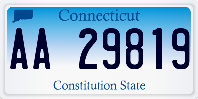CT license plate AA29819