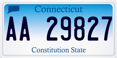 CT license plate AA29827
