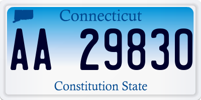 CT license plate AA29830