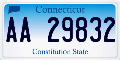 CT license plate AA29832