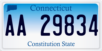 CT license plate AA29834