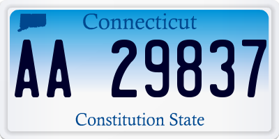 CT license plate AA29837