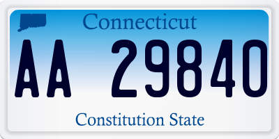 CT license plate AA29840