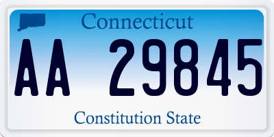 CT license plate AA29845