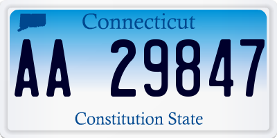 CT license plate AA29847