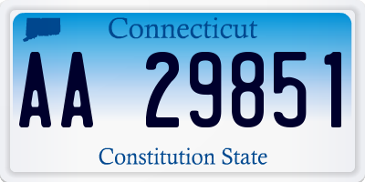 CT license plate AA29851