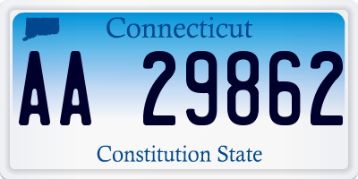 CT license plate AA29862