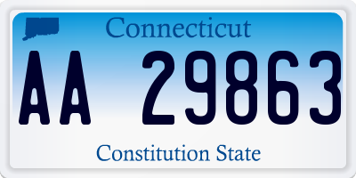 CT license plate AA29863