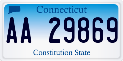 CT license plate AA29869