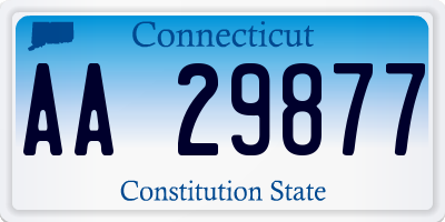 CT license plate AA29877