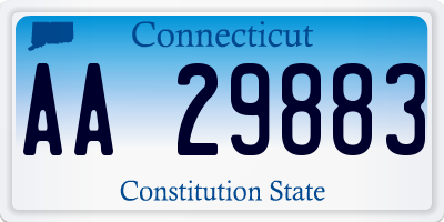 CT license plate AA29883