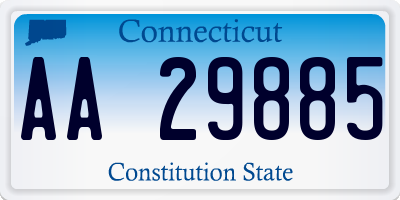 CT license plate AA29885