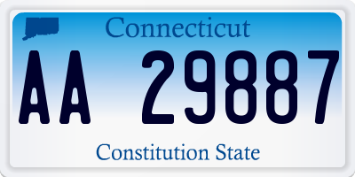 CT license plate AA29887