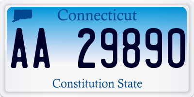 CT license plate AA29890