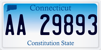 CT license plate AA29893
