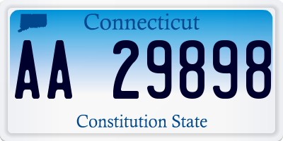 CT license plate AA29898