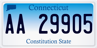 CT license plate AA29905