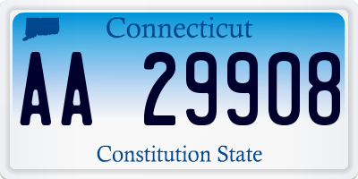 CT license plate AA29908