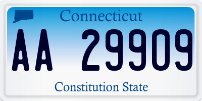 CT license plate AA29909