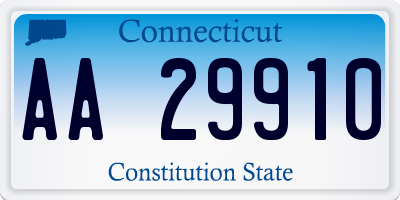 CT license plate AA29910