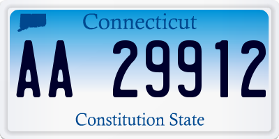CT license plate AA29912