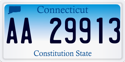 CT license plate AA29913