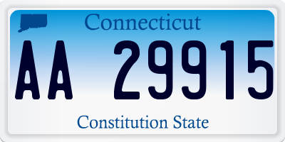 CT license plate AA29915