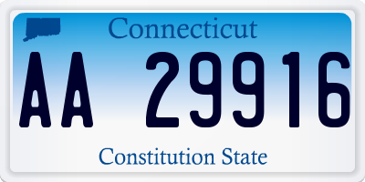 CT license plate AA29916