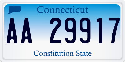 CT license plate AA29917
