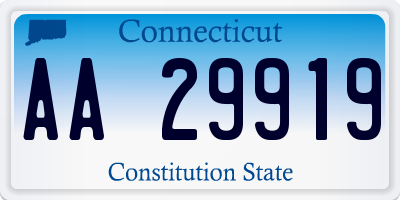 CT license plate AA29919