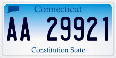 CT license plate AA29921