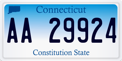 CT license plate AA29924