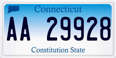 CT license plate AA29928